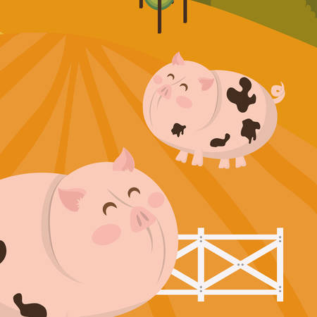 Rural lifestyle concept, farm icons, vector illustrationのイラスト素材