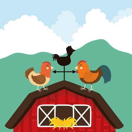 Rural lifestyle concept, farm icons, vector illustrationのイラスト素材