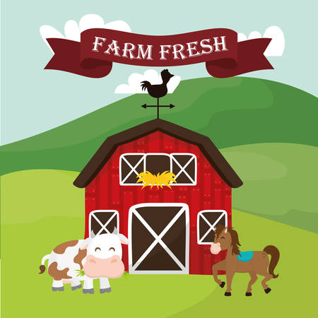 Rural lifestyle concept, farm icons, vector illustrationのイラスト素材