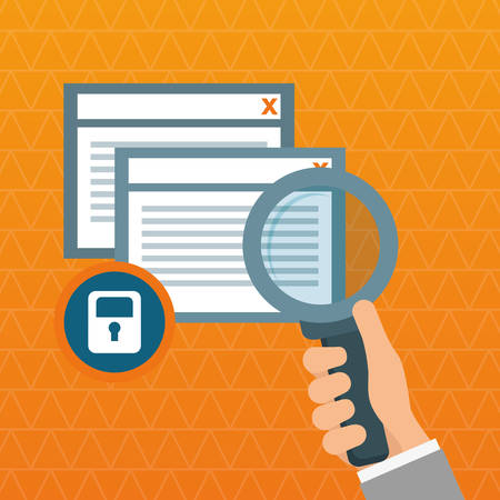 Securty system concept, warning icons design, vector illustration  のイラスト素材