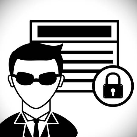 Securty system concept, warning icons design, vector illustration のイラスト素材
