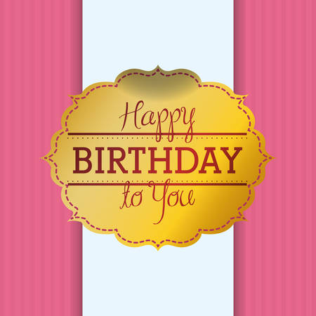 ,Happy Birthday concept, label design, vector illustration  のイラスト素材