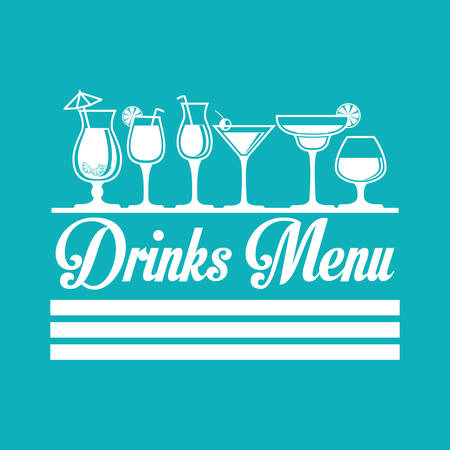 type of drink and his respective glass concept, vector illustration  のイラスト素材