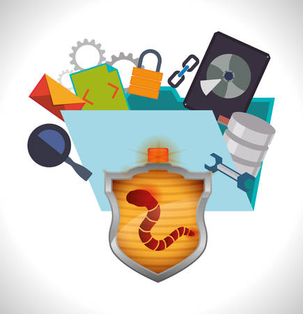 Security System concept with warning icons design, vector illustration 10 eps graphic.のイラスト素材