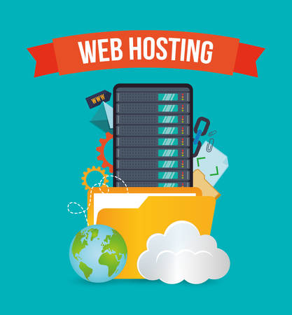 web hosting concept with cloud computing icons design, vector illustration 10 eps graphic.のイラスト素材