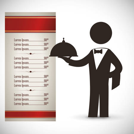 Menu concept with chefs and restaurant icons design, vector illustration   graphic.のイラスト素材