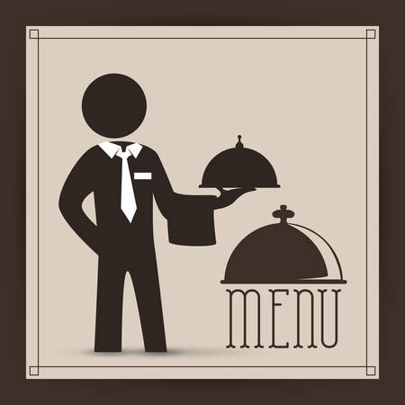 Menu concept with chefs and restaurant icons design, vector illustration   graphic.のイラスト素材