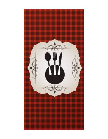 Menu concept with chefs and restaurant icons design, vector illustration  graphic.のイラスト素材