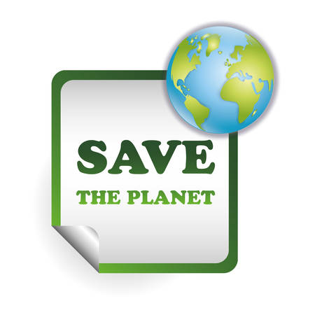 Planet  and ecology over white and flat background design, vector illustration  graphic.のイラスト素材