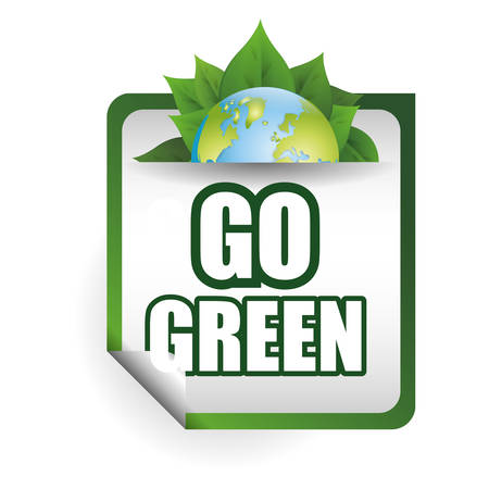 Planet  and ecology over white and flat background design, vector illustration   graphic.のイラスト素材