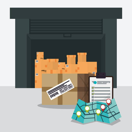 delivery concept shipping icons design, vector illustration 10 eps graphic.のイラスト素材