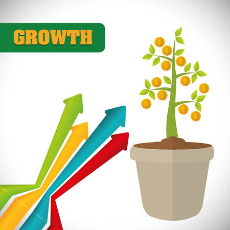 Financial Growth concept and money  icons design, vector illustration  graphic.のイラスト素材