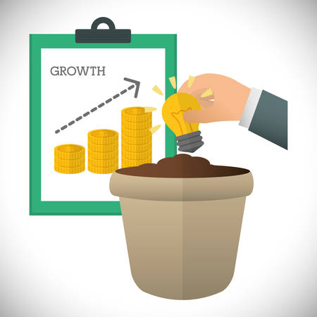 Financial Growth concept and money  icons design, vector illustration   graphic.のイラスト素材