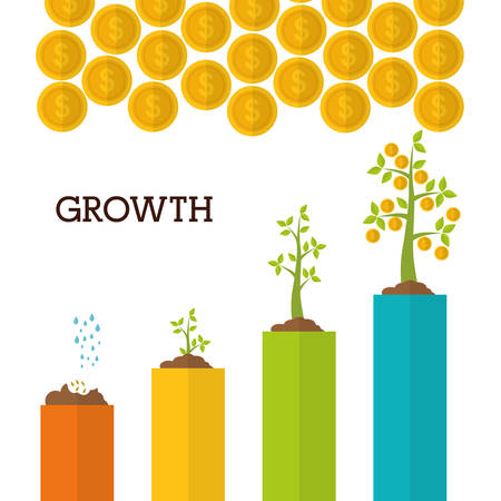 Financial Growth concept and money  icons design, vector illustration graphic.のイラスト素材