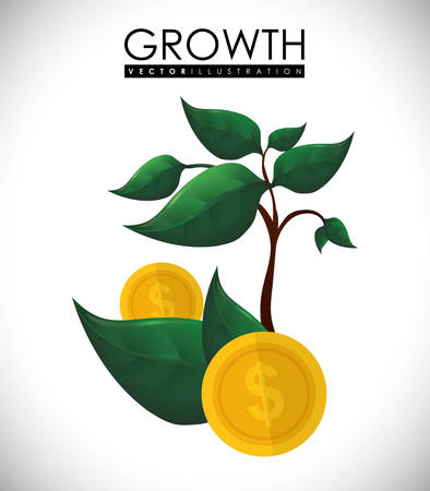 Financial Growth concept and money  icons design, vector illustration  graphic.のイラスト素材