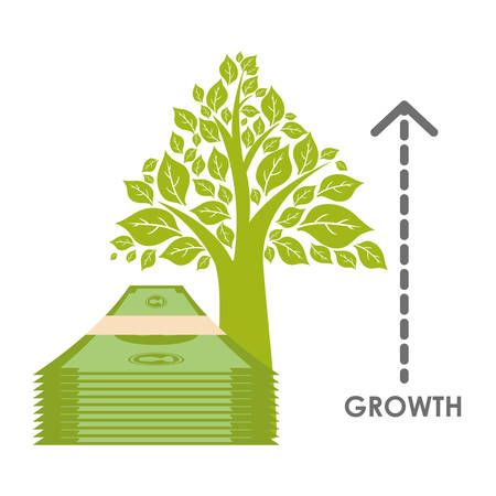Financial Growth concept and money  icons design, vector illustration  graphic.のイラスト素材