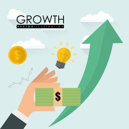 Financial Growth concept and money  icons design, vector illustration graphic.のイラスト素材