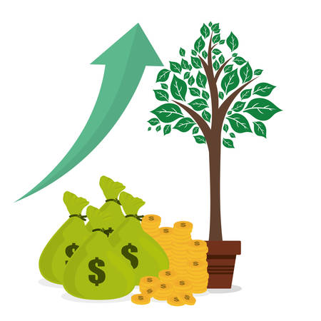 Financial Growth concept and money  icons design, vector illustration 10 eps graphic.のイラスト素材