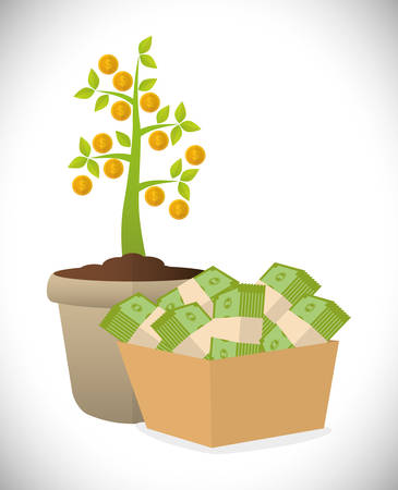 Financial Growth concept and money  icons design, vector illustration   graphic.のイラスト素材