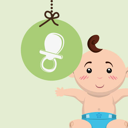 Baby Shower concept with decoration icons, vector illustration graphic.のイラスト素材