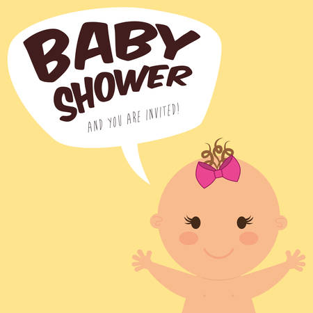 Baby Shower concept with decoration icons, vector illustration graphic.のイラスト素材