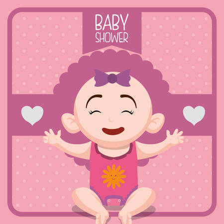 Baby Shower concept with decoration icons, vector illustration graphic.のイラスト素材