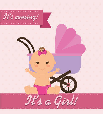 Baby Shower concept with decoration icons, vector illustration   graphic.のイラスト素材