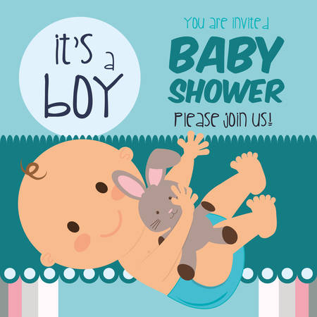 Baby Shower concept with decoration icons, vector illustration  graphic.のイラスト素材
