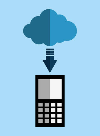 Cloud computing and hosting design with multimedia icons, vector illustration.のイラスト素材