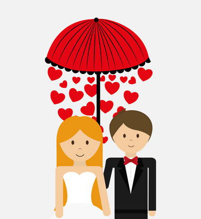 Relationship, wedding and love  celebration graphic design, vector illustrationのイラスト素材