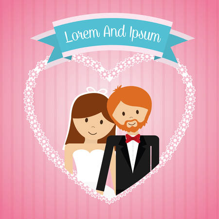 Relationship, wedding and love  celebration graphic design, vector illustrationのイラスト素材