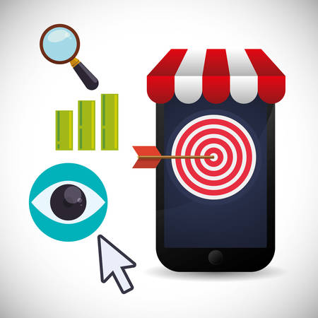 Digital marketing concept with online icons design, vector illustration 10 eps graphic.のイラスト素材