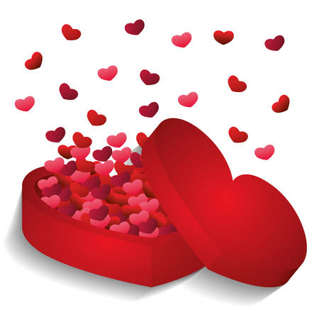 Romantic love design with red hearts, vector illustration eps 10.のイラスト素材