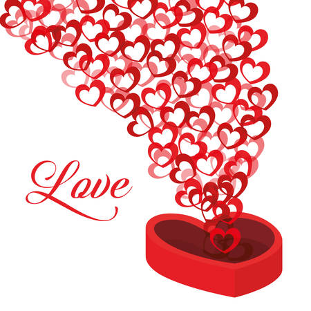 Romantic love design with red hearts, vector illustration eps 10.のイラスト素材