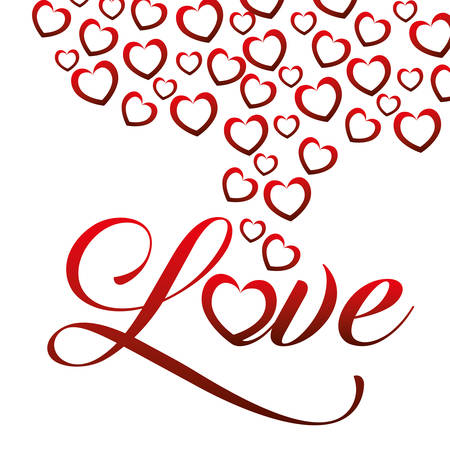 Romantic love design with red hearts, vector illustration eps 10.のイラスト素材