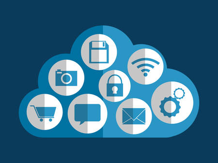 Cloud computing and hosting graphic design, vector illustration.のイラスト素材