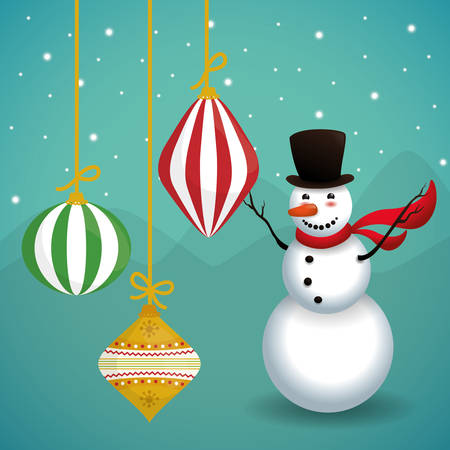 Merry Christmas concept and winter season decorations design, vector illustration 10 eps graphic.のイラスト素材