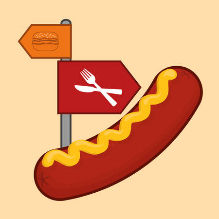 Fast Food concept and menu options design, vector illustration 10 eps graphic.のイラスト素材