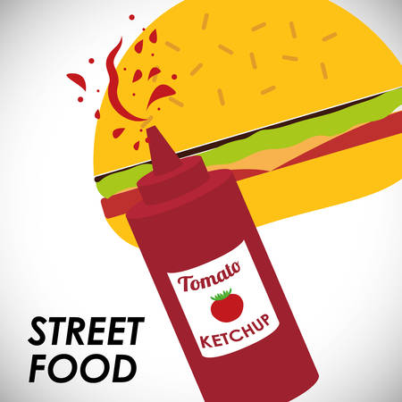 Fast Food concept and menu options design, vector illustration 10 eps graphic.のイラスト素材