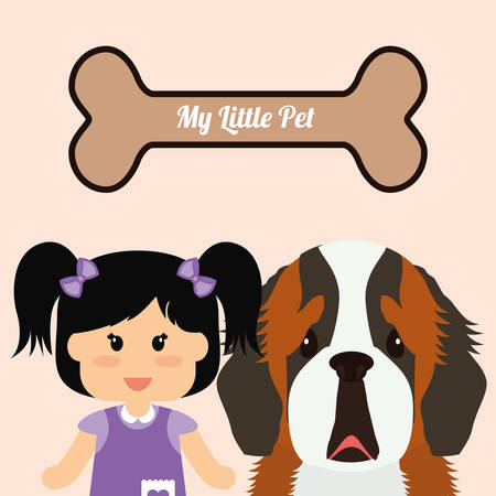 Pets Love concept about  dog and her master, vector illustration 10 eps graphic.のイラスト素材