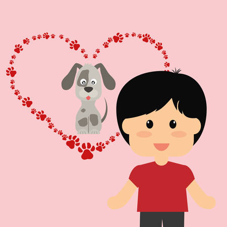 Pets Love concept about  dog and her master, vector illustration 10 eps graphic.のイラスト素材