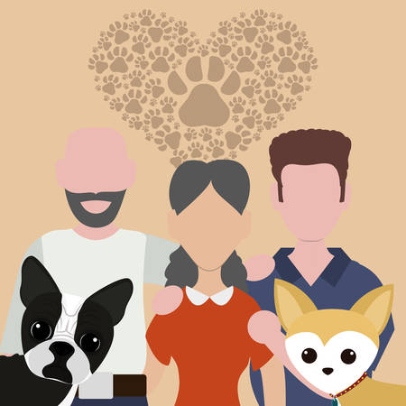 Pets Love concept about  dog and her master, vector illustration 10 eps graphic.のイラスト素材