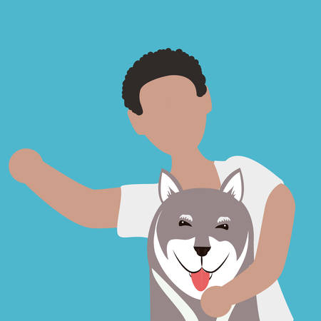 Pets Love concept about  dog and her master, vector illustration 10 eps graphic.のイラスト素材