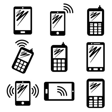 Communication icons, telephone and devices design, vector illustrationのイラスト素材