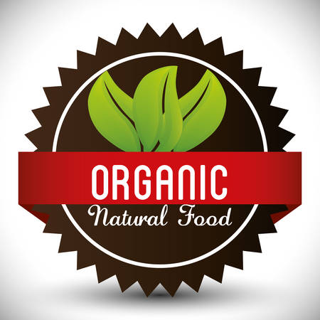 Organic natural food label design, vector illustration eps 10.のイラスト素材