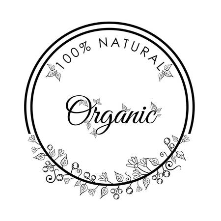 Organic natural food label design, vector illustration eps 10.のイラスト素材