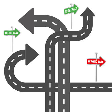 One way road sign advertising design, vector illustration eps 10のイラスト素材