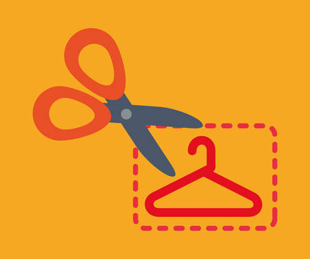 Hanger concept with clothes design, vector illustration 10 eps graphic.のイラスト素材