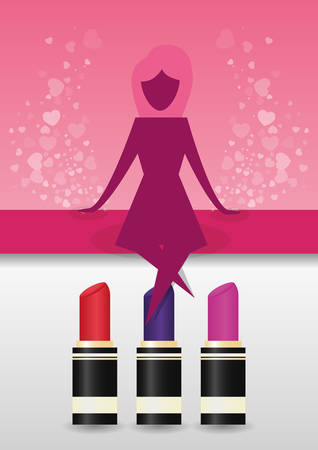Make up concept with products design, vector illustration 10 eps graphic.のイラスト素材