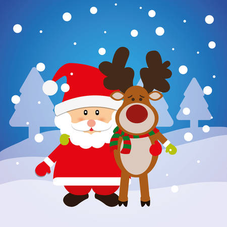 Merry christmas card and icons design, vector illustration.のイラスト素材